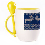 Tass koos lusikaga. Kollane (250 ml)