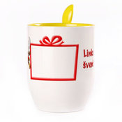 Tass koos lusikaga. Kollane (250 ml)