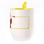 Tass koos lusikaga. Kollane (250 ml)