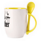 Tass koos lusikaga. Kollane (250 ml)
