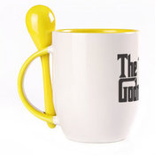 Tass koos lusikaga. Kollane (250 ml)