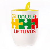 Tass koos lusikaga. Kollane (250 ml)