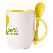 Чашка с ложкой. Желтая (250 мл)