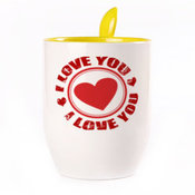 Чашка с ложкой. Желтая (250 мл)