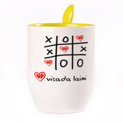 Tass koos lusikaga. Kollane (250 ml)