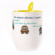 Tass koos lusikaga. Kollane (250 ml)