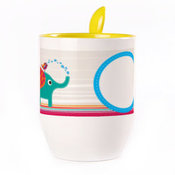 A cup with a spoon. Yellow (250 ml)